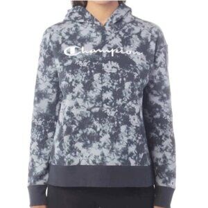CHAMPION GREY TIE DYE FLEECE HOODIE Size Large